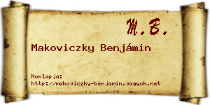 Makoviczky Benjámin névjegykártya