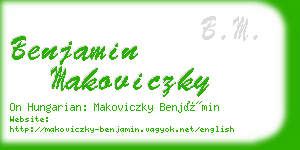 benjamin makoviczky business card